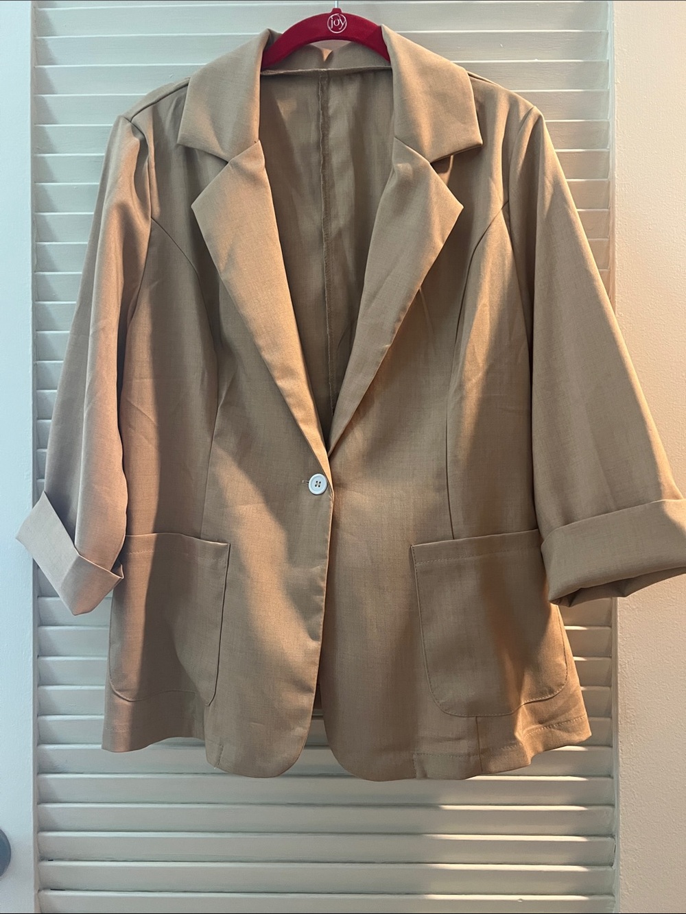 Classic Women's Tan Blazer Jacket
